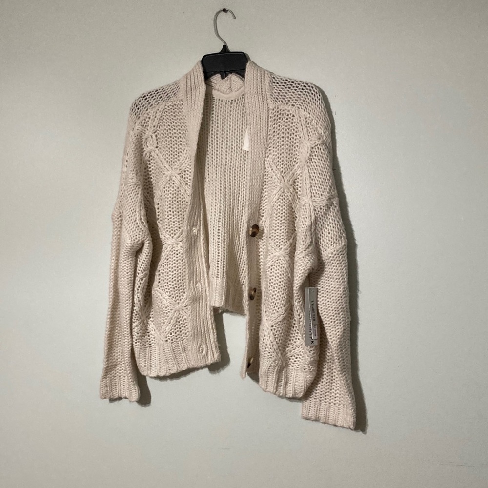 Rag Supply Women's Fisherman Cable Knit Cardigan